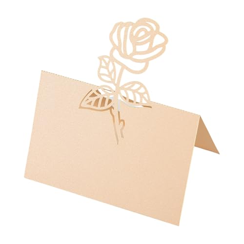 Tischkarten für den Tisch, elegant, ausgehöhlt, Rosé, Champagner, Gold, Namenskarte für Hochzeit, Geburtstag, Verlobung, Bankett, 50 Stück Tischkarten für den Tisch, elegant, ausgehöhlt, Rosé, Champagner, Gold, Namenskarte für Hochzeit, Geburtstag, Verlobung, Bankett, 50 Stück von Huipalon