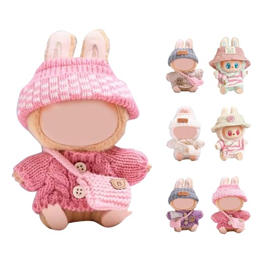 Huiyuenuo Bekleidung für 17cm Labubu Plüsch, Kleidung für Labubu Puppe, Labubu für Puppenkleidung, Niedliche Mini Plüsch Puppen Kleidung Outfit nur Bekleidungs Zubehör, DIY Kinder Geschenke (C) von Huiyuenuo