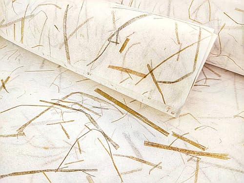HukDok Maulbeerpapier, Naturfaserbögen, Unryu Kozo Seidenpapier, Washi-Handwerk, Kunst, Origami, Lieferanten, DIY, Kartenherstellung, Scrapbooking, dekoratives Bastelpapier (Grasblatt) von HukDok
