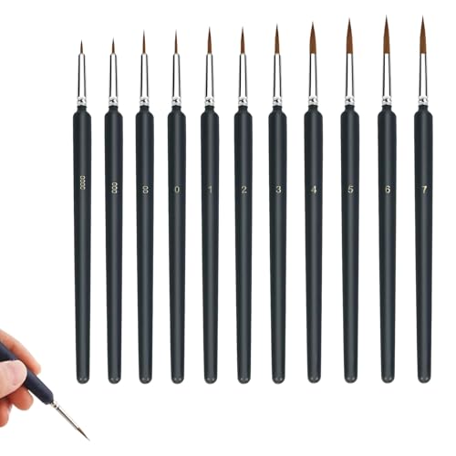 11 Stück Feine Pinsel Set, Mini Small Painting Brushes, Feiner Spitze Kleines Pinselset, Miniatur Künstlerpinsel für Aquarell, Acryl & Ölmalerei, Ergonomische Pinsel für Künstler, Erwachsene 11 Stück Feine Pinsel Set, Mini Small Painting Brushes, Feiner Spitze Kleines Pinselset, Miniatur Künstlerpinsel für Aquarell, Acryl & Ölmalerei, Ergonomische Pinsel für Künstler, Erwachsene von Hukneqn