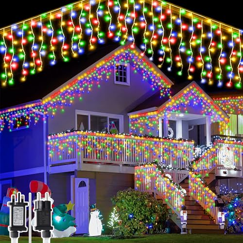 Hulaiyaa Wasserdicht LED Eisregen Lichterkette Außen 5M, 8 Modi Eiszapfen Vorhang Lichter mit Stecker, 256 LED Draußen Innen Eiszapfen Lichter Vorhang Aussen für Garten Balkon Weihnachten Hof Hulaiyaa Wasserdicht LED Eisregen Lichterkette Außen 5M, 8 Modi Eiszapfen Vorhang Lichter mit Stecker, 256 LED Draußen Innen Eiszapfen Lichter Vorhang Aussen für Garten Balkon Weihnachten Hof von Hulaiyaa
