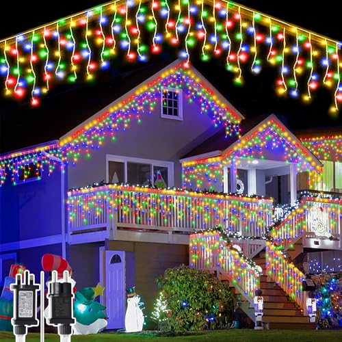 Hulaiyaa Wasserdicht LED Eisregen Lichterkette Außen 8M, 8 Modi Eiszapfen Vorhang Lichter mit Stecker, 288 LED Draußen Innen Eiszapfen Lichter Vorhang Aussen für Garten Balkon Weihnachten Hof Hulaiyaa Wasserdicht LED Eisregen Lichterkette Außen 8M, 8 Modi Eiszapfen Vorhang Lichter mit Stecker, 288 LED Draußen Innen Eiszapfen Lichter Vorhang Aussen für Garten Balkon Weihnachten Hof von Hulaiyaa