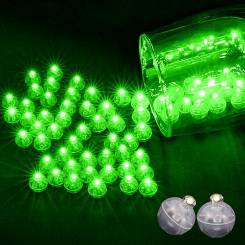LED Ballons Party Lichter, Hulaiyaa 100 Stück Mini Ballon Lichter Runde, LED Licht Leuchtkugeln für Papier Laternen Hochzeit Blumen Ballon Halloween Weihnachten Geburtstag Klub Dekor(Grün) von Hulaiyaa