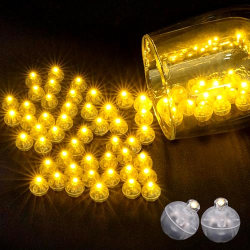 LED Ballons Party Lichter, Hulaiyaa 100 Stück Mini Ballon Lichter Runde, LED Licht Leuchtkugeln für Papier Laternen Hochzeit Blumen Ballon Halloween Weihnachten Geburtstag Klub Dekor(Warme) von Hulaiyaa