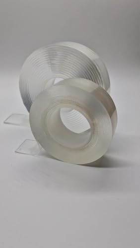 Hulkies Nano Haftkraft Montageband doppelseitiges Klebeband 2 mm x 13 mm x 3 m extra stark, rückstandsfrei, wiederverwendbar, Kleben statt Bohren von Hulkies
