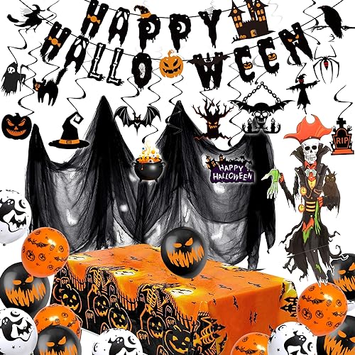 Humairc Halloween Dekoration XXL Skelett Hängende Spirale Dekostoff Tuch Kürbis Tischdecke Creepy Kürbis Luftballon HALLOWEEN Girlande Deko Party Humairc Halloween Dekoration XXL Skelett Hängende Spirale Dekostoff Tuch Kürbis Tischdecke Creepy Kürbis Luftballon HALLOWEEN Girlande Deko Party von Humairc
