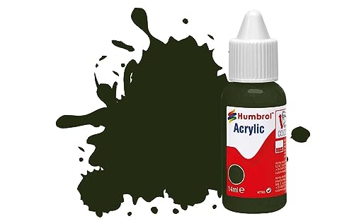 Humbrol DB0163 Acrylfarbe Nr. 163 Dunkelgrün – Satin, 14 ml (1 Stück) von Humbrol