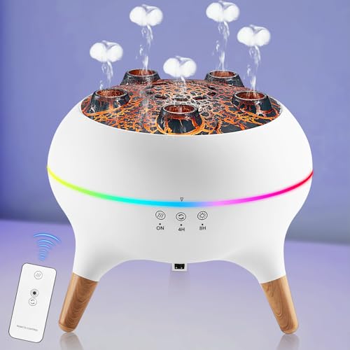 Jellyfish Diffuser, Aroma Diffuser mit LED Dynamischer Quallen, 250ML Leiser Aromatherapie Luftbefeuchter mit Quallen-Nebelring, 7 Farben Lampe mit Fernbedienung, Luftdiffusor Duftöle, 4/8H Timer von HumiLuft