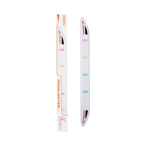 Humkopnl Textmarker, bunt, Zugform, multifunktional, ästhetische Marker, Stifte, Schulfeuerzeuge zum Malen, 4 Stück Humkopnl Textmarker, bunt, Zugform, multifunktional, ästhetische Marker, Stifte, Schulfeuerzeuge zum Malen, 4 Stück von Humkopnl