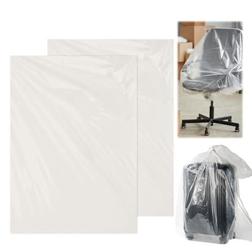 Humtudeit Große Plastiktüten, 2 Stück Koffer-Aufbewahrungstaschen, 100 x 150 cm, strapazierfähig, große Aufbewahrungstaschen, große Kapazität, transparente Plastiktüten, wasserdicht, große Taschen zum von Humtudeit