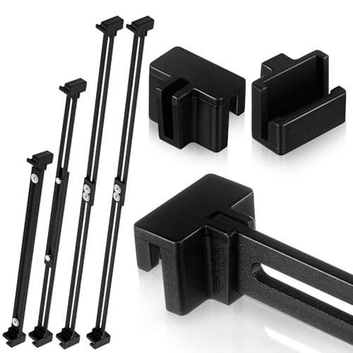 Humyoun 12-teiliges verstellbares Aktenschrank-Schienen-Set aus Metall, enthält 8 Hängeregistratur-Clips, 4 Hängeschienen, Schrank-Trennwände, Stangen für Büro, Schubladenhalter, Organizer (schwarz, von Humyoun