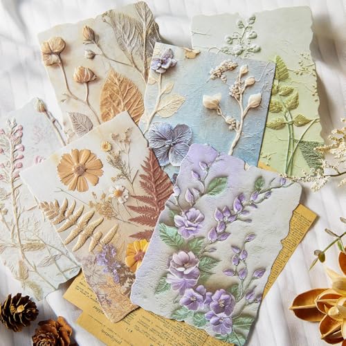 Humyoun 138 Stück Blumen-Scrapbook-Papier, 6 Stück, geprägtes bedrucktes Reispapier für Scrapbooking, Tagebuch, Kartenherstellung, Journaling, Zubehör, Kunstcollage Humyoun 138 Stück Blumen-Scrapbook-Papier, 6 Stück, geprägtes bedrucktes Reispapier für Scrapbooking, Tagebuch, Kartenherstellung, Journaling, Zubehör, Kunstcollage von Humyoun