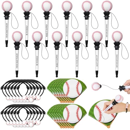 Humyoun Baseball-Partygeschenk-Set, lustig, sportlich, inspirierend, Team-Geschenk-Set, 12 Kugelschreiber, 12 verstellbare Armbänder, 12 Haftnotizen für Sport, Geburtstag, Party, Geschenke, Dekoration Humyoun Baseball-Partygeschenk-Set, lustig, sportlich, inspirierend, Team-Geschenk-Set, 12 Kugelschreiber, 12 verstellbare Armbänder, 12 Haftnotizen für Sport, Geburtstag, Party, Geschenke, Dekoration von Humyoun