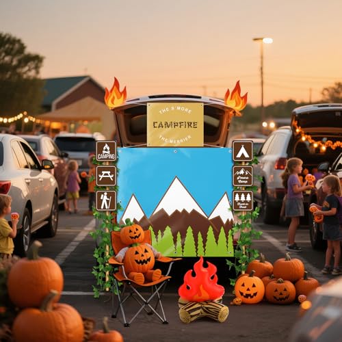 Humyoun Halloween-Autodekorationsset mit Camping-Party-Banner, Camp-Schild, Flammenballon, künstliche Reben, Halloween-Dekoration für SUV, Auto, Garagentor, Eingang, Partyzubehör Humyoun Halloween-Autodekorationsset mit Camping-Party-Banner, Camp-Schild, Flammenballon, künstliche Reben, Halloween-Dekoration für SUV, Auto, Garagentor, Eingang, Partyzubehör von Humyoun