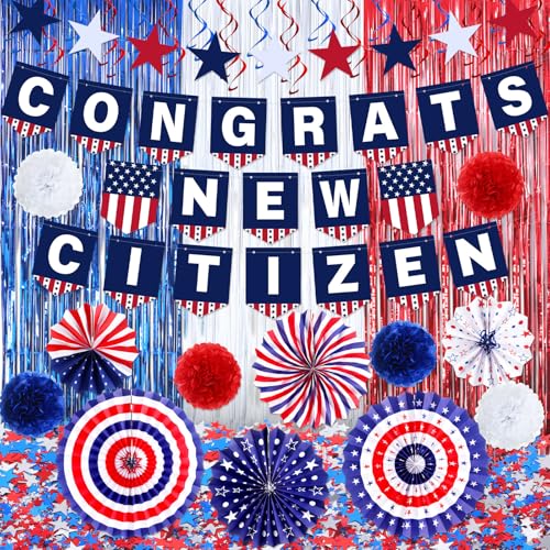 Humyoun Us Citizenship Congratulations Dekorationsset Proud to Be an American New Citizen Banner Rot Weiß Blau Party Supplies Neue Amerikanische Einbürgerung Party Idee Congrats on Your Citizenship Humyoun Us Citizenship Congratulations Dekorationsset Proud to Be an American New Citizen Banner Rot Weiß Blau Party Supplies Neue Amerikanische Einbürgerung Party Idee Congrats on Your Citizenship von Humyoun