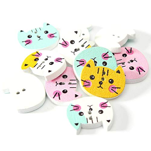 Hundnsney 100 Stück Tier Katze Holzknopf Nähen Scrapbooking DIY 2 Löcher Hundnsney 100 Stück Tier Katze Holzknopf Nähen Scrapbooking DIY 2 Löcher von Hundnsney