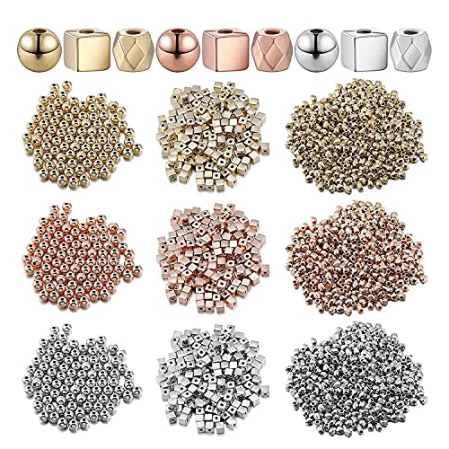 Hundnsney 1500 Facettierte Rondelle WüRfel Abstandshalter SäUle Korn, 900 Rund Ball Abstandshalter Korn, 600 Quadrat Abstandshalter Korn für DIY Schmuck Hundnsney 1500 Facettierte Rondelle WüRfel Abstandshalter SäUle Korn, 900 Rund Ball Abstandshalter Korn, 600 Quadrat Abstandshalter Korn für DIY Schmuck von Hundnsney