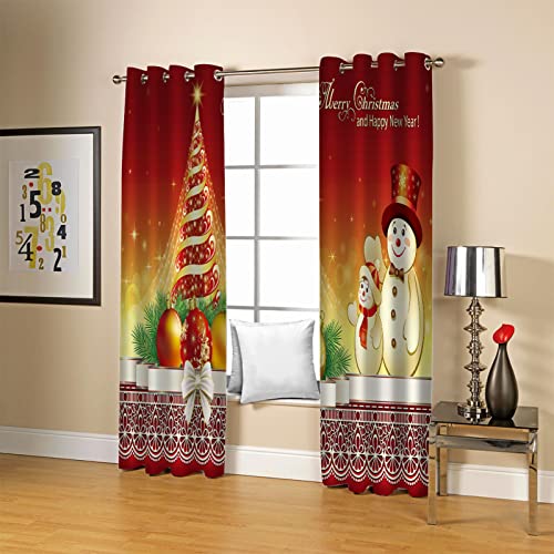 Ösenvorhang Blickdicht 2Er Set, Digitaldruck 3D Cartoon-Weihnachten Vorhang Blickdicht, Verdunkelungsvorhang Für Schlafzimmer Wohnzimmer Kinderzimmer 140 X 160 Cm (B X H) Schallschutz Thermog von Hundnsney
