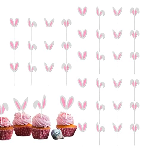HunicandIU Cupcake Topper,Ostern Kuchen Topper,Tortenaufsatz mit nohren, 36 Stück, n-Kuchenaufsatz - Kaninchen-Cupcake-Topper, lustige Ostern-Dekorationen für Kuchen, Desserts HunicandIU Cupcake Topper,Ostern Kuchen Topper,Tortenaufsatz mit nohren, 36 Stück, n-Kuchenaufsatz - Kaninchen-Cupcake-Topper, lustige Ostern-Dekorationen für Kuchen, Desserts von HunicandIU