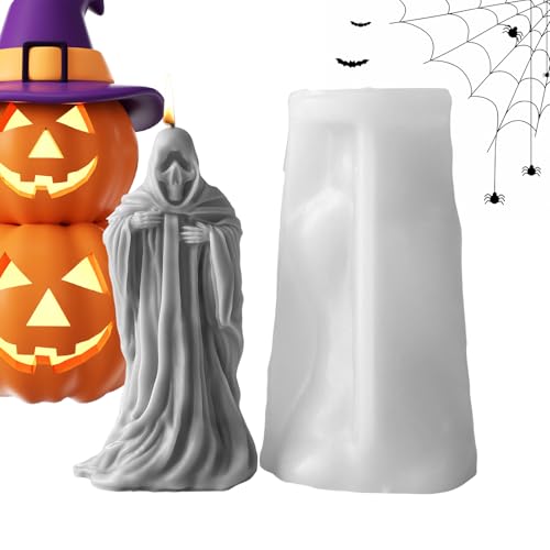 HunicandIU Halloween Silikone Förmchen,Totenkopf Kerzenformen Grusel Deko - Bastelwerkzeuge Für Epoxidharz Backen Gips Schokolade Halloween Party Kunsthandwerk von HunicandIU