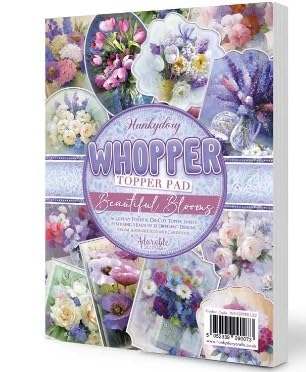 Hunkydory Crafts Whopper Topper Pad – Schöne Blüten (36 Blätter, A5, Weiß) von Hunkydory