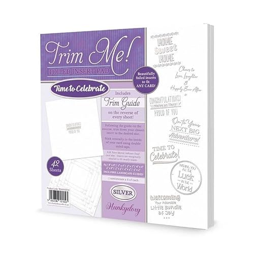 Hunkydory Folien-Einlageblöcke – Trim Me – Kartengestaltung – 20,3 x 20,3 cm (Time to Celebrate – Silber) von Hunkydory