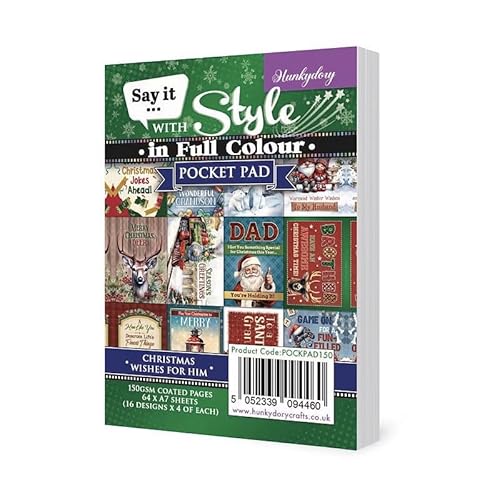 Hunkydory Sagen Sie es mit Stil A7, 150 g/m² Taschenblock (Weihnachten für Ihn) von Hunkydory