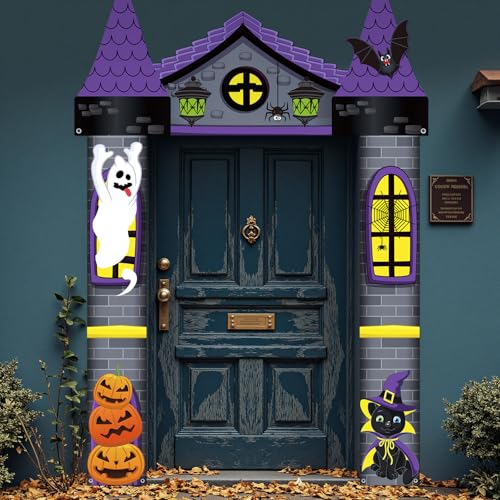 HunnmingRe Halloween-Dekorationen, Türbanner, 260 x 180 cm, Halloween-Gruseliges Schild für drinnen und draußen, wiederverwendbar, Veranda-Schild mit Klebeband für Klassenzimmer, Büro, Party, Fenster HunnmingRe Halloween-Dekorationen, Türbanner, 260 x 180 cm, Halloween-Gruseliges Schild für drinnen und draußen, wiederverwendbar, Veranda-Schild mit Klebeband für Klassenzimmer, Büro, Party, Fenster von HunnmingRe