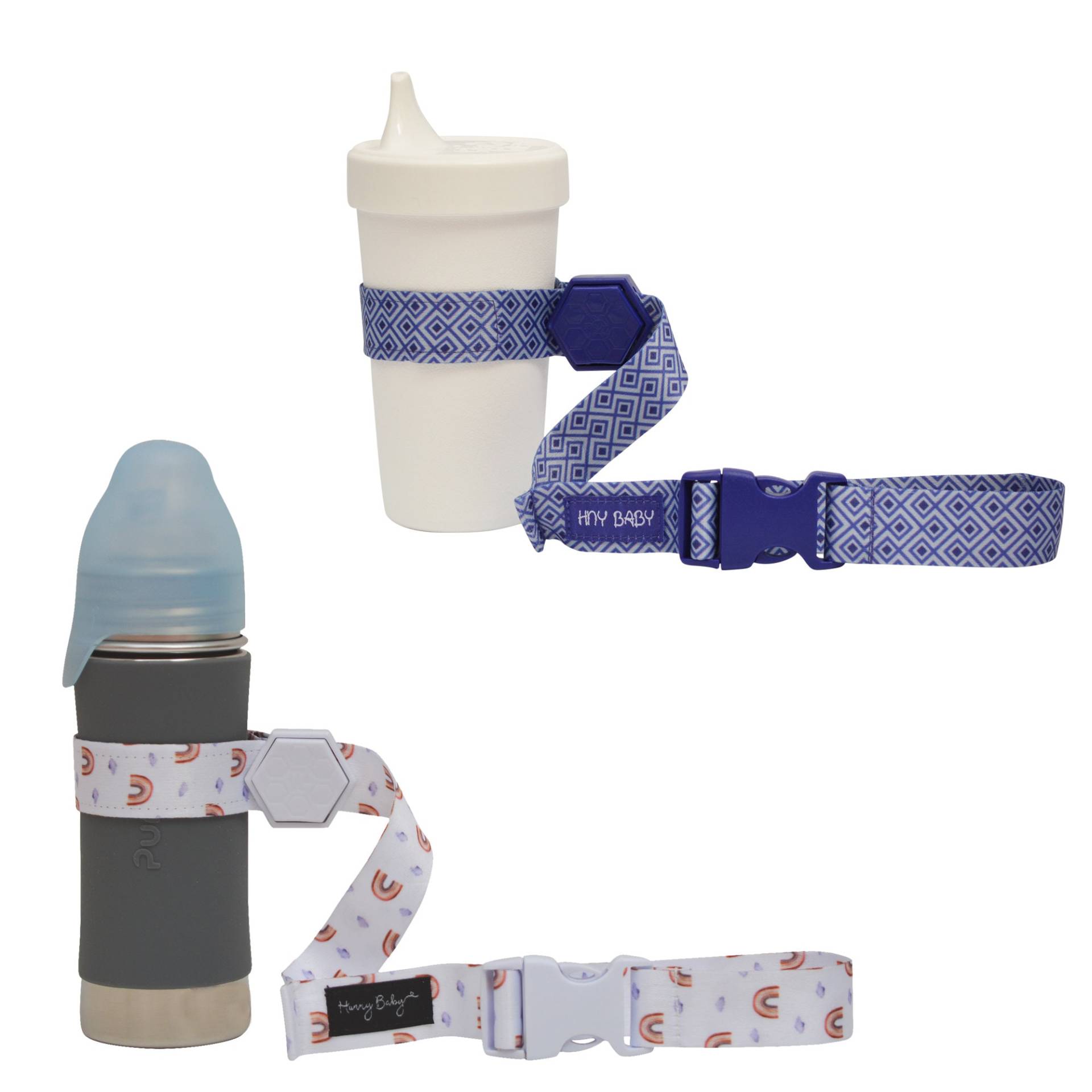 Hunny Baby Schnabelgurt Für Babyflasche | Toy Strap 2 Pack Snack Cup Leine Mit Gummi-Griff Kinderwagen Hochstuhl Tether Blue/Rain Hunny Baby Schnabelgurt Für Babyflasche | Toy Strap 2 Pack Snack Cup Leine Mit Gummi-Griff Kinderwagen Hochstuhl Tether Blue/Rain von HunnyBabyCo