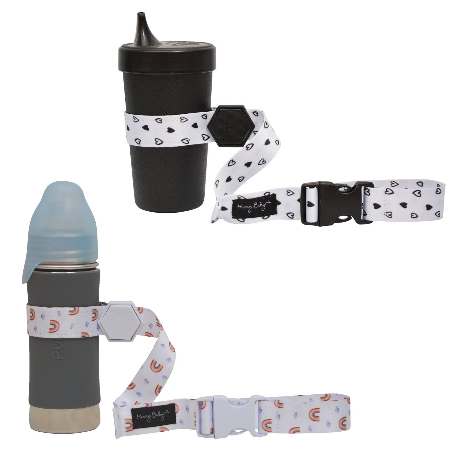 Hunny Baby Schnabelgurt Für Babyflasche | Toy Strap 2 Pack Snack Cup Leine Mit Gummi-Griff Kinderwagen Hochstuhl Tether Hrt/Rain Hunny Baby Schnabelgurt Für Babyflasche | Toy Strap 2 Pack Snack Cup Leine Mit Gummi-Griff Kinderwagen Hochstuhl Tether Hrt/Rain von HunnyBabyCo
