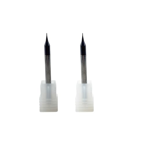 Hunricho 2pcs Micrograin Carbid Square End Mill - 2 Flöten Kleiner Durchmesser für Fräsen Kupfer Aluminium Edelstahl Graviermaschine (Black HRC60 D0.5xD4x50-2T for steel) von Hunricho