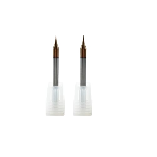 Hunricho 2pcs Micrograin Carbid Square End Mill - 2 Flöten Kleiner Durchmesser für Fräsen Kupfer Aluminium Edelstahl Graviermaschine (Brown HRC58 D0.5xD4x50-2T for stainless steel) von Hunricho