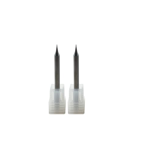 Hunricho 2pcs Micrograin Carbid Square End Mill - 2 Flöten Kleiner Durchmesser für Fräsen Kupfer Aluminium Edelstahl Graviermaschine (Sliver HRC58 D0.5xD4x50-2T for aluminum) von Hunricho
