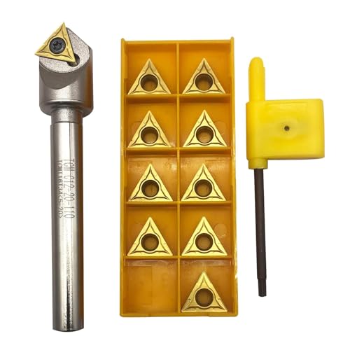 Hunricho1/2inch Schaft Anfasen Werkzeug Bit Drehen Werkzeughalter Bohrstange mit 10pcs TCMT32.51 Ersatz Hartmetall Dreheinsätze für Stahl von Hunricho