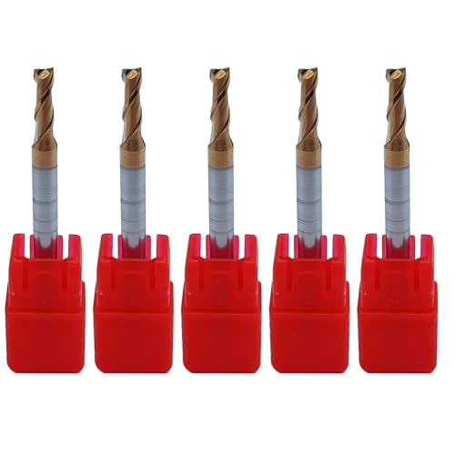 Hunrocho 5 Stück HRC55-Spitze, Durchmesser 3 mm, 2-schneidiger Schaftfräser, CNC-Fräser, Wolframstahl, Nano-Beschichtung, quadratischer Hartmetall-Fräser (HRC55D3x50-2F) von Hunricho