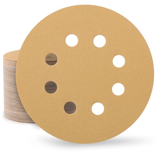 Huopueit 100 Stück Schleifpapier 125 mm Klett 240 Körnung Schleifscheiben für Rund Exzenterschleifer 8 Loch Schleifblätter für Holz Metall und Farbe von Huopueit
