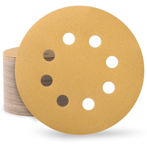 Huopueit 100 Stück Schleifpapier 125 mm Klett 400 Körnung Schleifscheiben für Rund Exzenterschleifer 8 Loch Schleifblätter für Holz Metall und Farbe von Huopueit