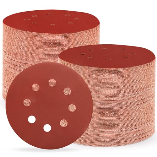 Huopueit 100 Stück Schleifpapier 125mm Klett, 1000 Körnung Profi 125 Schleifscheiben Rund 8 Loch für Exzenterschleifer (100 Stück,1000 Körnung） von Huopueit