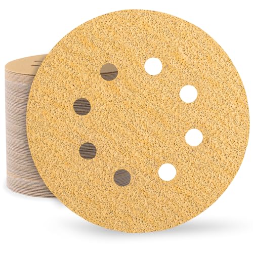 Huopueit 105 Stück Schleifpapier 125mm Klett 8 Loch Schleifscheiben für Rund Exzenterschleifer - je 15x P40 P80 P120 P180 P240 P320 P400 von Huopueit