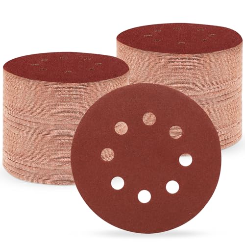 Huopueit 150 Stück Schleifpapier 125mm Klett, 150 Körnung Profi 125 Schleifscheiben Rund 8 Loch für Exzenterschleifer (150 Stück,150 Körnung） von Huopueit