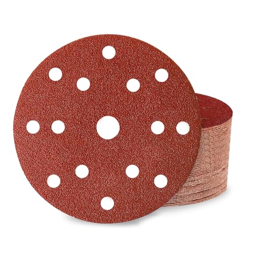 Huopueit 40 Stück Schleifpapier 150mm Klett 40 Körnung 15 Loch Schleifscheiben für Rund Exzenterschleifer für Holz Metall und Farbe Huopueit 40 Stück Schleifpapier 150mm Klett 40 Körnung 15 Loch Schleifscheiben für Rund Exzenterschleifer für Holz Metall und Farbe von Huopueit