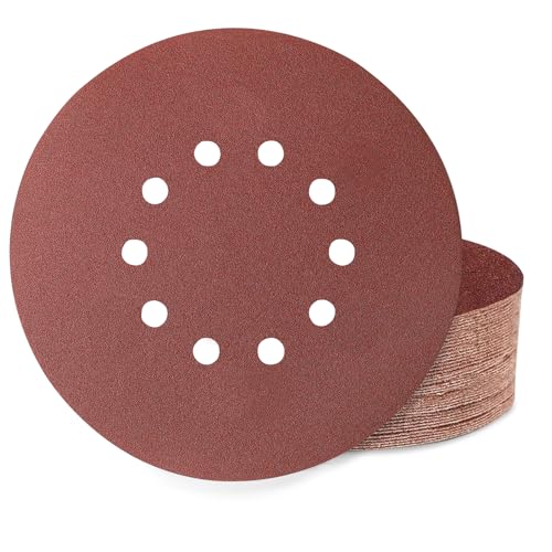 Huopueit 40 Stück Schleifpapier 225mm Klett, 10 Loch 225mm Schleifscheiben Körnung 120 für Langhalsschleifer Trockenbauschleifer Deckenschleifer und Schleifgiraffe Huopueit 40 Stück Schleifpapier 225mm Klett, 10 Loch 225mm Schleifscheiben Körnung 120 für Langhalsschleifer Trockenbauschleifer Deckenschleifer und Schleifgiraffe von Huopueit
