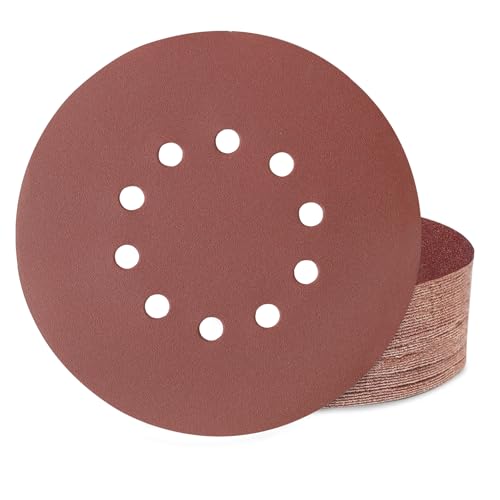Huopueit 40 Stück Schleifpapier 225mm Klett, 10 Loch 225mm Schleifscheiben Körnung 150 für Langhalsschleifer Trockenbauschleifer Deckenschleifer und Schleifgiraffe Huopueit 40 Stück Schleifpapier 225mm Klett, 10 Loch 225mm Schleifscheiben Körnung 150 für Langhalsschleifer Trockenbauschleifer Deckenschleifer und Schleifgiraffe von Huopueit