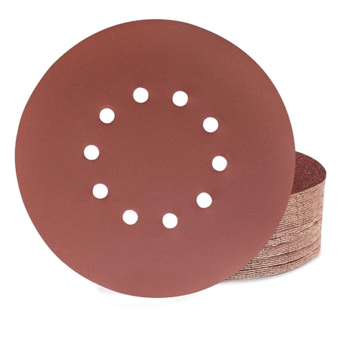 Huopueit 40 Stück Schleifpapier 225mm Klett, 10 Loch 225mm Schleifscheiben Körnung 240 für Langhalsschleifer Trockenbauschleifer Deckenschleifer und Schleifgiraffe Huopueit 40 Stück Schleifpapier 225mm Klett, 10 Loch 225mm Schleifscheiben Körnung 240 für Langhalsschleifer Trockenbauschleifer Deckenschleifer und Schleifgiraffe von Huopueit