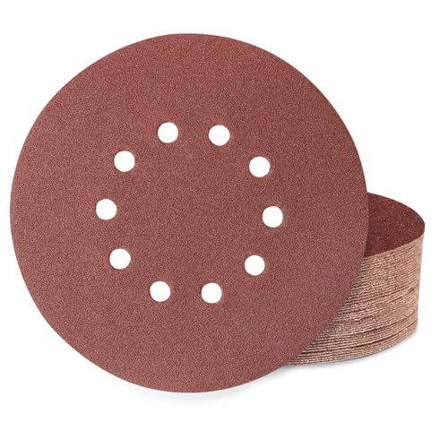Huopueit 40 Stück Schleifpapier 225mm Klett, 10 Loch 225mm Schleifscheiben Körnung 60 für Langhalsschleifer Trockenbauschleifer Deckenschleifer und Schleifgiraffe Huopueit 40 Stück Schleifpapier 225mm Klett, 10 Loch 225mm Schleifscheiben Körnung 60 für Langhalsschleifer Trockenbauschleifer Deckenschleifer und Schleifgiraffe von Huopueit