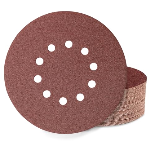 Huopueit 40 Stück Schleifpapier 225mm Klett, 10 Loch 225mm Schleifscheiben Körnung 80 für Langhalsschleifer Trockenbauschleifer Deckenschleifer und Schleifgiraffe Huopueit 40 Stück Schleifpapier 225mm Klett, 10 Loch 225mm Schleifscheiben Körnung 80 für Langhalsschleifer Trockenbauschleifer Deckenschleifer und Schleifgiraffe von Huopueit