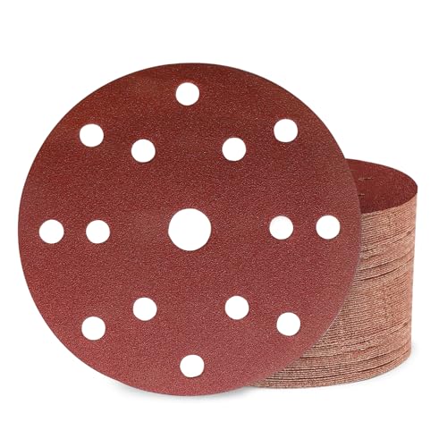 Huopueit 50 Stück Schleifpapier 150mm Klett 120 Körnung 15 Loch Schleifscheiben für Rund Exzenterschleifer für Holz Metall und Farbe Huopueit 50 Stück Schleifpapier 150mm Klett 120 Körnung 15 Loch Schleifscheiben für Rund Exzenterschleifer für Holz Metall und Farbe von Huopueit