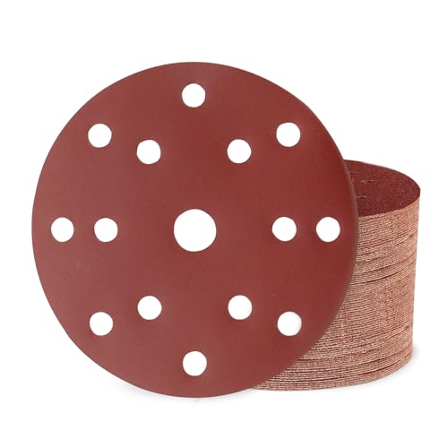 Huopueit 50 Stück Schleifpapier 150mm Klett 400 Körnung 15 Loch Schleifscheiben für Rund Exzenterschleifer für Holz Metall und Farbe Huopueit 50 Stück Schleifpapier 150mm Klett 400 Körnung 15 Loch Schleifscheiben für Rund Exzenterschleifer für Holz Metall und Farbe von Huopueit