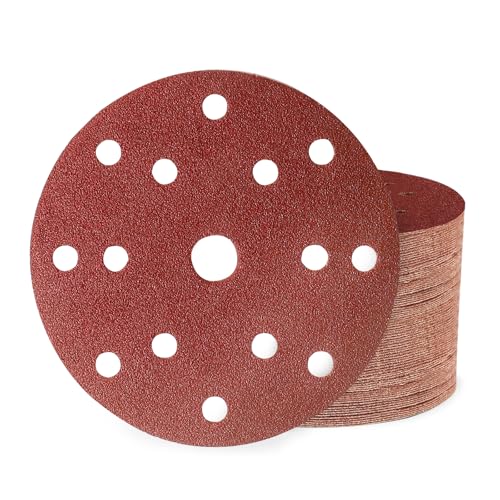 Huopueit 50 Stück Schleifpapier 150mm Klett 60 Körnung 15 Loch Schleifscheiben für Rund Exzenterschleifer für Holz Metall und Farbe Huopueit 50 Stück Schleifpapier 150mm Klett 60 Körnung 15 Loch Schleifscheiben für Rund Exzenterschleifer für Holz Metall und Farbe von Huopueit