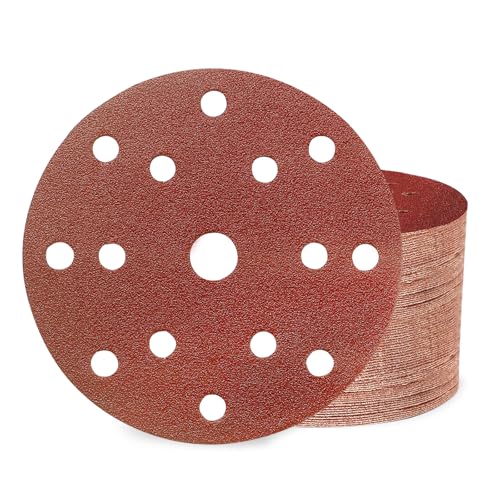 Huopueit 50 Stück Schleifpapier 150mm Klett 80 Körnung 15 Loch Schleifscheiben für Rund Exzenterschleifer für Holz Metall und Farbe Huopueit 50 Stück Schleifpapier 150mm Klett 80 Körnung 15 Loch Schleifscheiben für Rund Exzenterschleifer für Holz Metall und Farbe von Huopueit